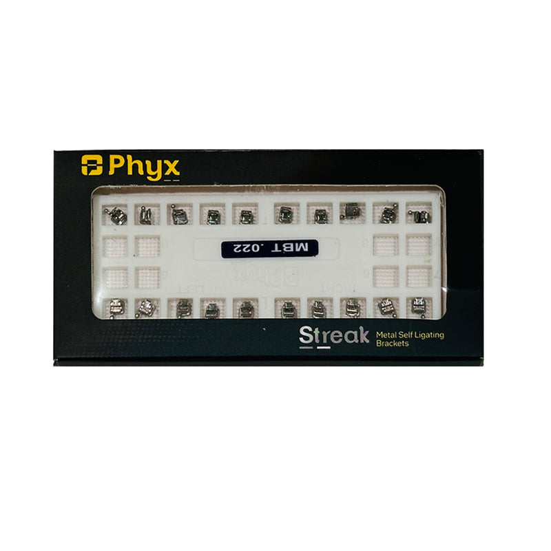 Phyx Streak Metal Self Ligating Bracket with wires